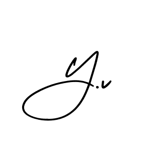 if you are searching for the best signature style for your name Y.v. so please give up your signature search. here we have designed multiple signature styles  using AmerikaSignatureDemo-Regular. Y.v signature style 3 images and pictures png