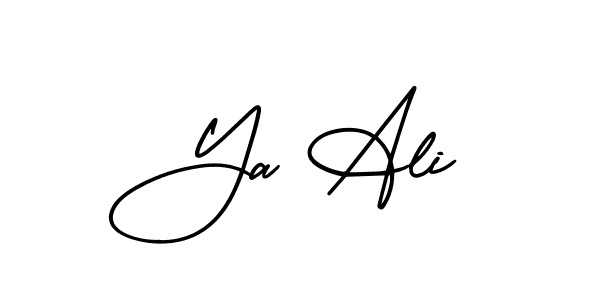 Similarly AmerikaSignatureDemo-Regular is the best handwritten signature design. Signature creator online .You can use it as an online autograph creator for name Ya Ali. Ya Ali signature style 3 images and pictures png