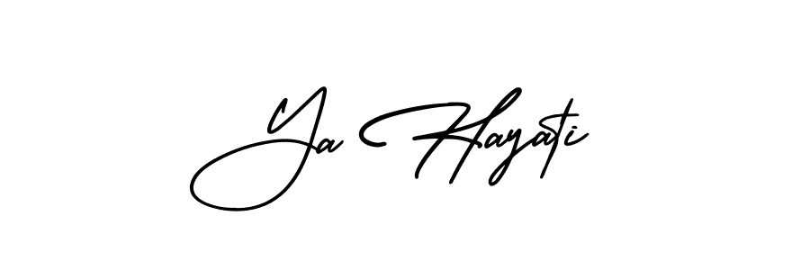 Also You can easily find your signature by using the search form. We will create Ya Hayati name handwritten signature images for you free of cost using AmerikaSignatureDemo-Regular sign style. Ya Hayati signature style 3 images and pictures png