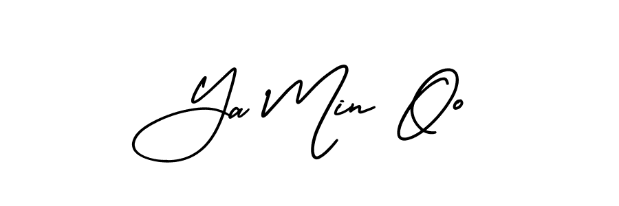 This is the best signature style for the Ya Min Oo name. Also you like these signature font (AmerikaSignatureDemo-Regular). Mix name signature. Ya Min Oo signature style 3 images and pictures png