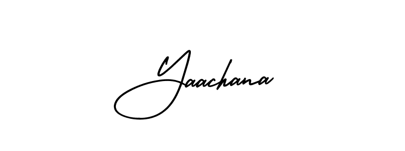 How to make Yaachana name signature. Use AmerikaSignatureDemo-Regular style for creating short signs online. This is the latest handwritten sign. Yaachana signature style 3 images and pictures png