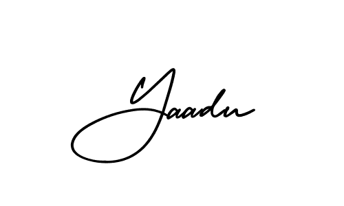 It looks lik you need a new signature style for name Yaadu. Design unique handwritten (AmerikaSignatureDemo-Regular) signature with our free signature maker in just a few clicks. Yaadu signature style 3 images and pictures png