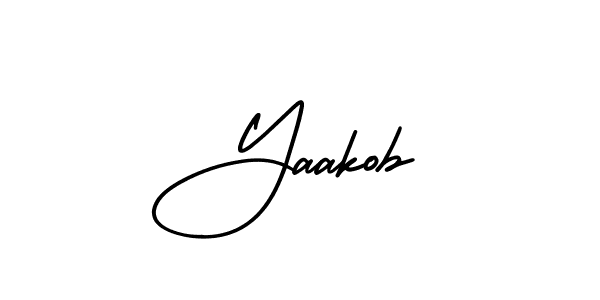 How to make Yaakob name signature. Use AmerikaSignatureDemo-Regular style for creating short signs online. This is the latest handwritten sign. Yaakob signature style 3 images and pictures png