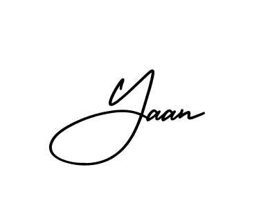 Use a signature maker to create a handwritten signature online. With this signature software, you can design (AmerikaSignatureDemo-Regular) your own signature for name Yaan. Yaan signature style 3 images and pictures png