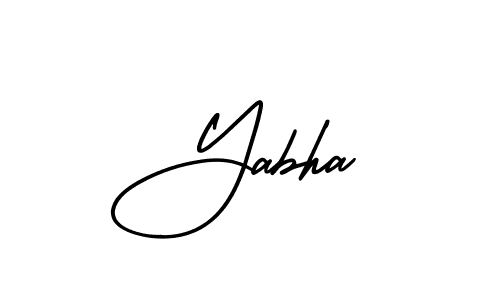 The best way (AmerikaSignatureDemo-Regular) to make a short signature is to pick only two or three words in your name. The name Yabha include a total of six letters. For converting this name. Yabha signature style 3 images and pictures png