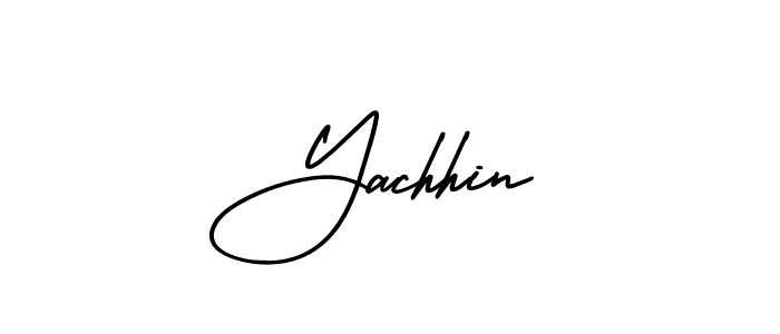 Use a signature maker to create a handwritten signature online. With this signature software, you can design (AmerikaSignatureDemo-Regular) your own signature for name Yachhin. Yachhin signature style 3 images and pictures png