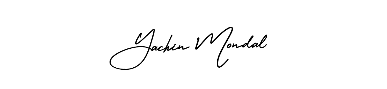 The best way (AmerikaSignatureDemo-Regular) to make a short signature is to pick only two or three words in your name. The name Yachin Mondal include a total of six letters. For converting this name. Yachin Mondal signature style 3 images and pictures png