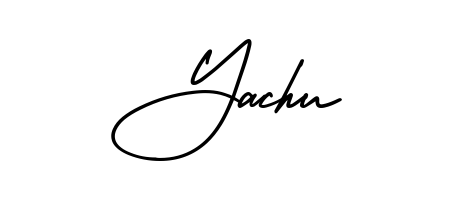 The best way (AmerikaSignatureDemo-Regular) to make a short signature is to pick only two or three words in your name. For converting this name Yachu. Yachu signature style 3 images and pictures png