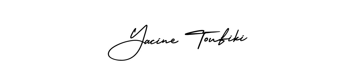 if you are searching for the best signature style for your name Yacine Toufiki. so please give up your signature search. here we have designed multiple signature styles  using AmerikaSignatureDemo-Regular. Yacine Toufiki signature style 3 images and pictures png