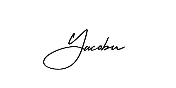 Yacobu stylish signature style. Best Handwritten Sign (AmerikaSignatureDemo-Regular) for my name. Handwritten Signature Collection Ideas for my name Yacobu. Yacobu signature style 3 images and pictures png