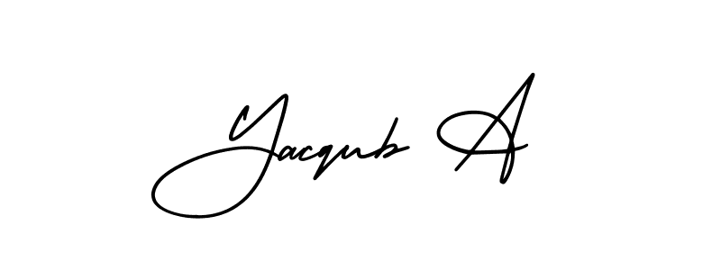 How to make Yacqub A name signature. Use AmerikaSignatureDemo-Regular style for creating short signs online. This is the latest handwritten sign. Yacqub A signature style 3 images and pictures png