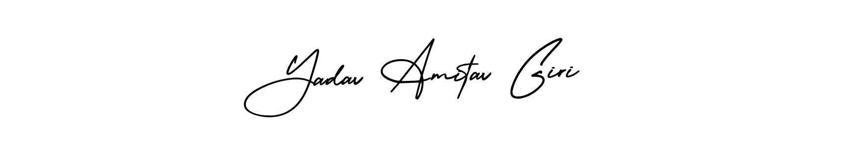 Use a signature maker to create a handwritten signature online. With this signature software, you can design (AmerikaSignatureDemo-Regular) your own signature for name Yadav Amitav Giri. Yadav Amitav Giri signature style 3 images and pictures png