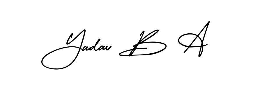 Use a signature maker to create a handwritten signature online. With this signature software, you can design (AmerikaSignatureDemo-Regular) your own signature for name Yadav B A. Yadav B A signature style 3 images and pictures png