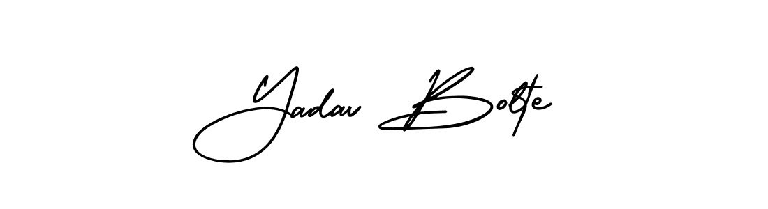 You should practise on your own different ways (AmerikaSignatureDemo-Regular) to write your name (Yadav Bolte) in signature. don't let someone else do it for you. Yadav Bolte signature style 3 images and pictures png