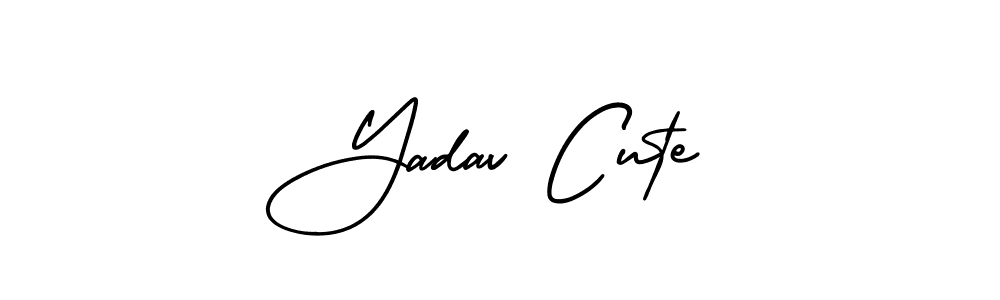 How to make Yadav Cute name signature. Use AmerikaSignatureDemo-Regular style for creating short signs online. This is the latest handwritten sign. Yadav Cute signature style 3 images and pictures png