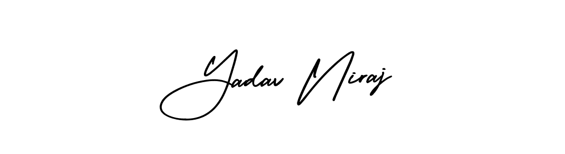 How to make Yadav Niraj name signature. Use AmerikaSignatureDemo-Regular style for creating short signs online. This is the latest handwritten sign. Yadav Niraj signature style 3 images and pictures png
