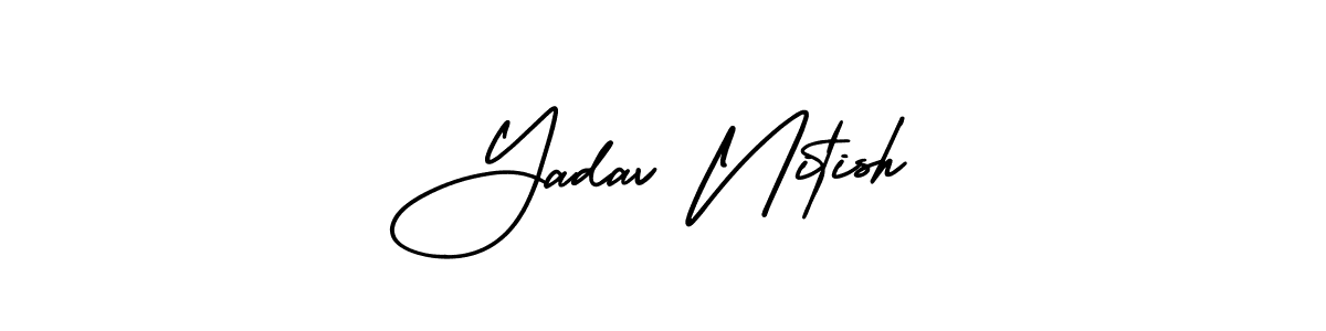 Use a signature maker to create a handwritten signature online. With this signature software, you can design (AmerikaSignatureDemo-Regular) your own signature for name Yadav Nitish. Yadav Nitish signature style 3 images and pictures png