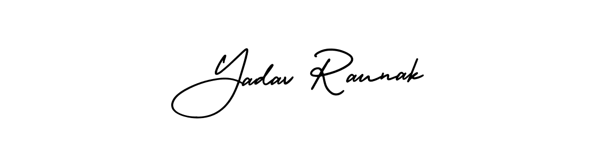 How to make Yadav Raunak name signature. Use AmerikaSignatureDemo-Regular style for creating short signs online. This is the latest handwritten sign. Yadav Raunak signature style 3 images and pictures png