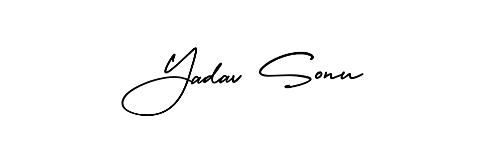 How to make Yadav Sonu name signature. Use AmerikaSignatureDemo-Regular style for creating short signs online. This is the latest handwritten sign. Yadav Sonu signature style 3 images and pictures png