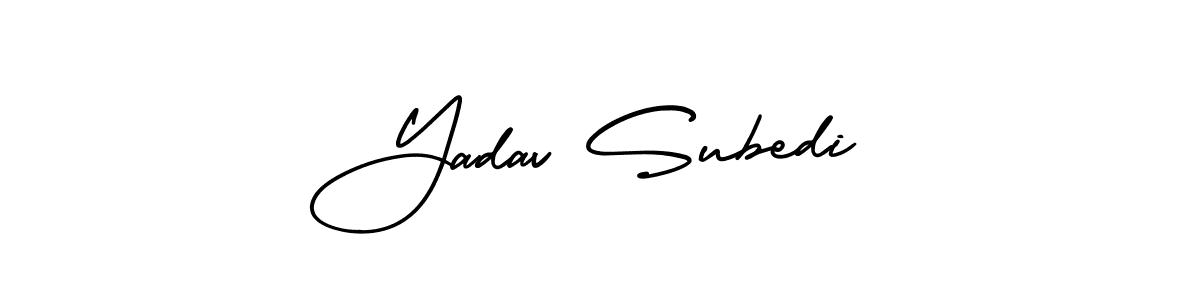 Similarly AmerikaSignatureDemo-Regular is the best handwritten signature design. Signature creator online .You can use it as an online autograph creator for name Yadav Subedi. Yadav Subedi signature style 3 images and pictures png