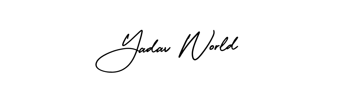 Create a beautiful signature design for name Yadav World. With this signature (AmerikaSignatureDemo-Regular) fonts, you can make a handwritten signature for free. Yadav World signature style 3 images and pictures png