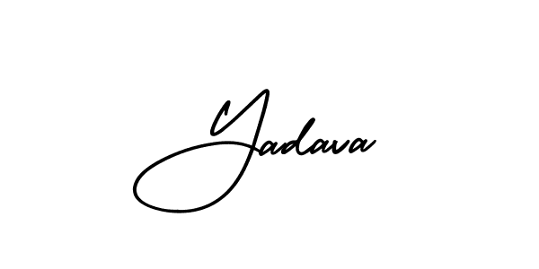 How to make Yadava name signature. Use AmerikaSignatureDemo-Regular style for creating short signs online. This is the latest handwritten sign. Yadava signature style 3 images and pictures png