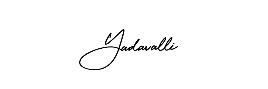 The best way (AmerikaSignatureDemo-Regular) to make a short signature is to pick only two or three words in your name. The name Yadavalli include a total of six letters. For converting this name. Yadavalli signature style 3 images and pictures png