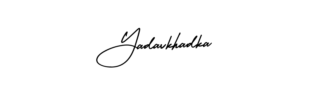 It looks lik you need a new signature style for name Yadavkhadka. Design unique handwritten (AmerikaSignatureDemo-Regular) signature with our free signature maker in just a few clicks. Yadavkhadka signature style 3 images and pictures png