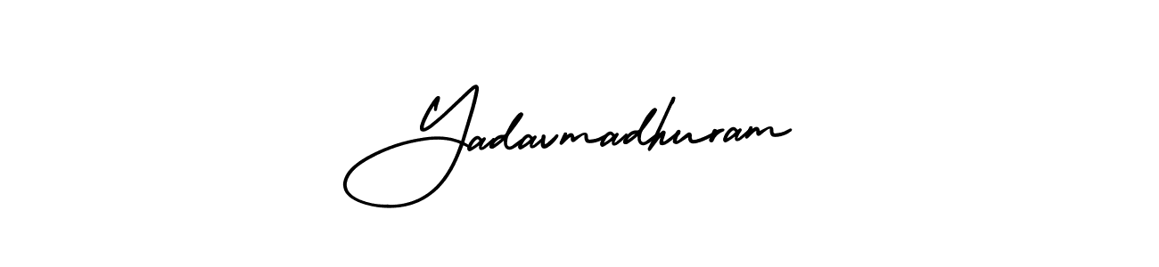 Make a beautiful signature design for name Yadavmadhuram. With this signature (AmerikaSignatureDemo-Regular) style, you can create a handwritten signature for free. Yadavmadhuram signature style 3 images and pictures png