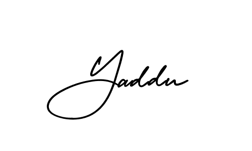 You should practise on your own different ways (AmerikaSignatureDemo-Regular) to write your name (Yaddu) in signature. don't let someone else do it for you. Yaddu signature style 3 images and pictures png