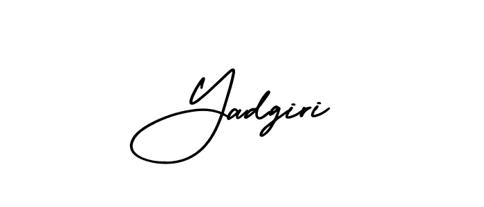 The best way (AmerikaSignatureDemo-Regular) to make a short signature is to pick only two or three words in your name. The name Yadgiri include a total of six letters. For converting this name. Yadgiri signature style 3 images and pictures png