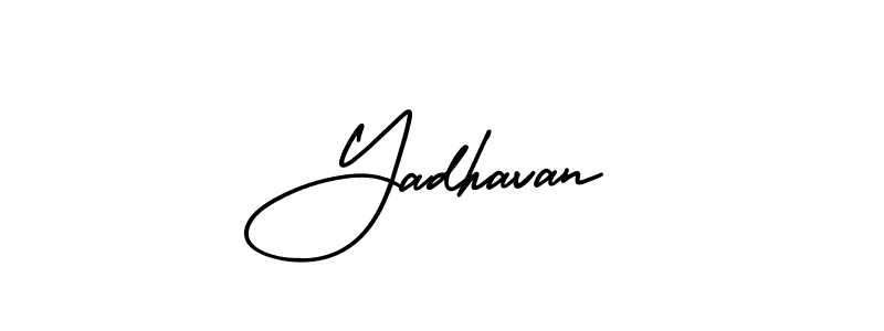 The best way (AmerikaSignatureDemo-Regular) to make a short signature is to pick only two or three words in your name. The name Yadhavan include a total of six letters. For converting this name. Yadhavan signature style 3 images and pictures png