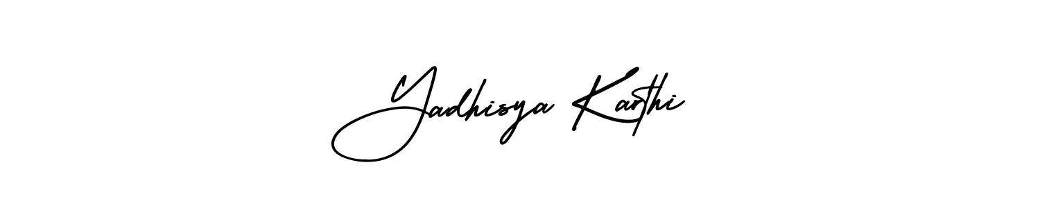 AmerikaSignatureDemo-Regular is a professional signature style that is perfect for those who want to add a touch of class to their signature. It is also a great choice for those who want to make their signature more unique. Get Yadhisya Karthi name to fancy signature for free. Yadhisya Karthi signature style 3 images and pictures png