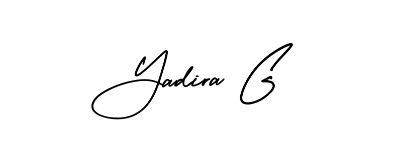 The best way (AmerikaSignatureDemo-Regular) to make a short signature is to pick only two or three words in your name. The name Yadira G include a total of six letters. For converting this name. Yadira G signature style 3 images and pictures png
