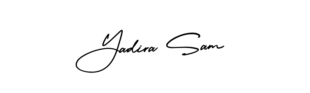 This is the best signature style for the Yadira Sam name. Also you like these signature font (AmerikaSignatureDemo-Regular). Mix name signature. Yadira Sam signature style 3 images and pictures png