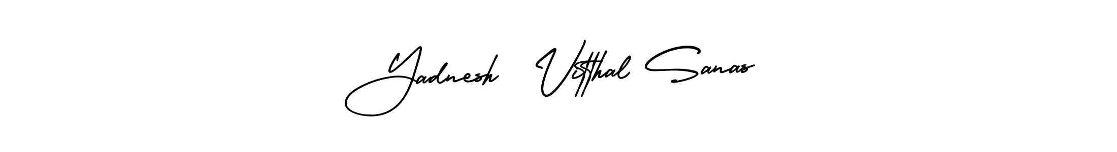 The best way (AmerikaSignatureDemo-Regular) to make a short signature is to pick only two or three words in your name. The name Yadnesh  Vitthal Sanas include a total of six letters. For converting this name. Yadnesh  Vitthal Sanas signature style 3 images and pictures png
