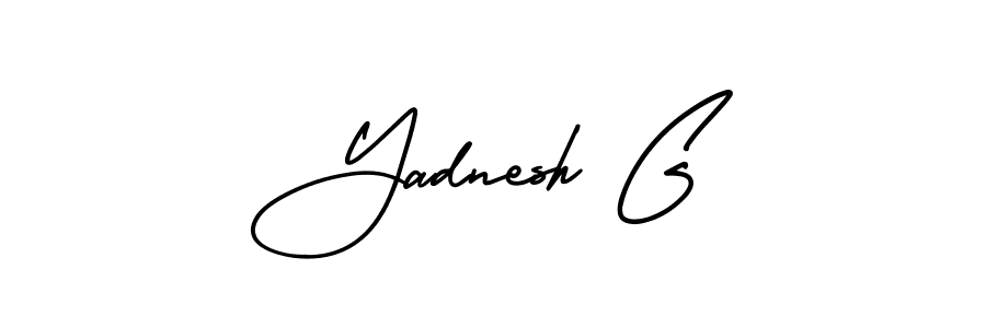 How to make Yadnesh G name signature. Use AmerikaSignatureDemo-Regular style for creating short signs online. This is the latest handwritten sign. Yadnesh G signature style 3 images and pictures png