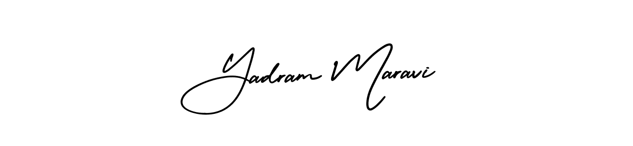 How to make Yadram Maravi name signature. Use AmerikaSignatureDemo-Regular style for creating short signs online. This is the latest handwritten sign. Yadram Maravi signature style 3 images and pictures png