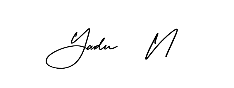 This is the best signature style for the Yadu   N name. Also you like these signature font (AmerikaSignatureDemo-Regular). Mix name signature. Yadu   N signature style 3 images and pictures png