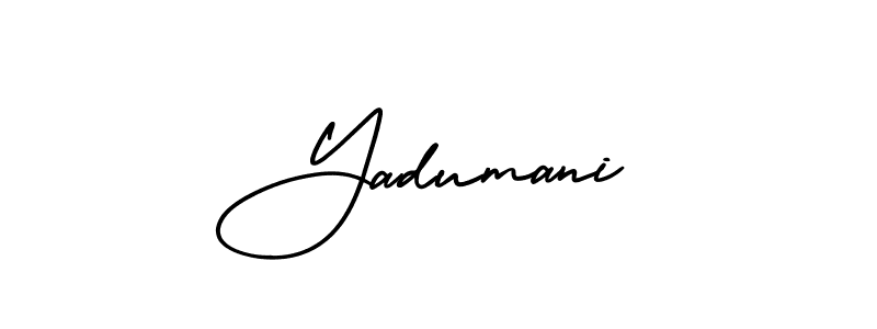 Also You can easily find your signature by using the search form. We will create Yadumani name handwritten signature images for you free of cost using AmerikaSignatureDemo-Regular sign style. Yadumani signature style 3 images and pictures png