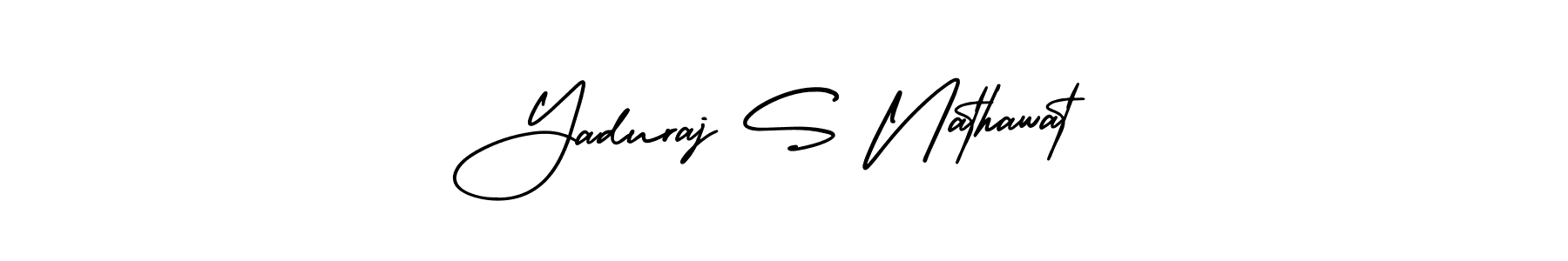 This is the best signature style for the Yaduraj S Nathawat name. Also you like these signature font (AmerikaSignatureDemo-Regular). Mix name signature. Yaduraj S Nathawat signature style 3 images and pictures png