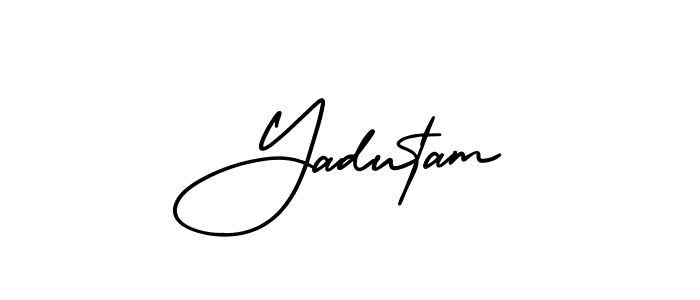 Use a signature maker to create a handwritten signature online. With this signature software, you can design (AmerikaSignatureDemo-Regular) your own signature for name Yadutam. Yadutam signature style 3 images and pictures png