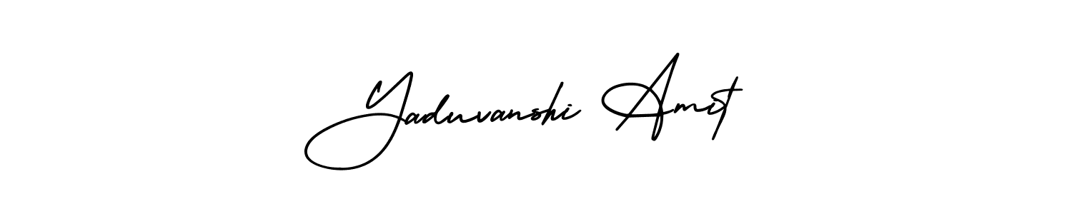 The best way (AmerikaSignatureDemo-Regular) to make a short signature is to pick only two or three words in your name. The name Yaduvanshi Amit include a total of six letters. For converting this name. Yaduvanshi Amit signature style 3 images and pictures png