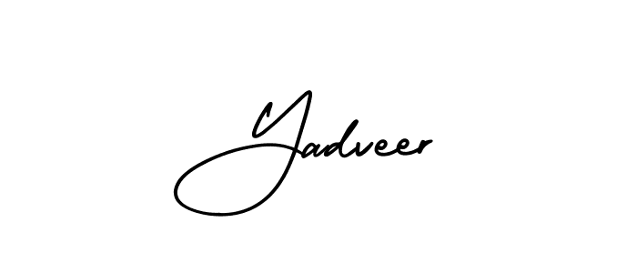 The best way (AmerikaSignatureDemo-Regular) to make a short signature is to pick only two or three words in your name. The name Yadveer include a total of six letters. For converting this name. Yadveer signature style 3 images and pictures png