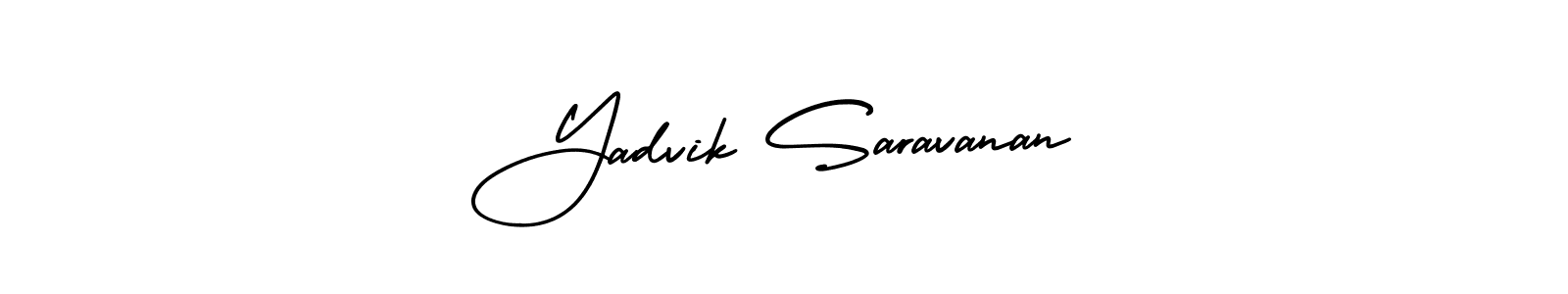Make a short Yadvik Saravanan signature style. Manage your documents anywhere anytime using AmerikaSignatureDemo-Regular. Create and add eSignatures, submit forms, share and send files easily. Yadvik Saravanan signature style 3 images and pictures png