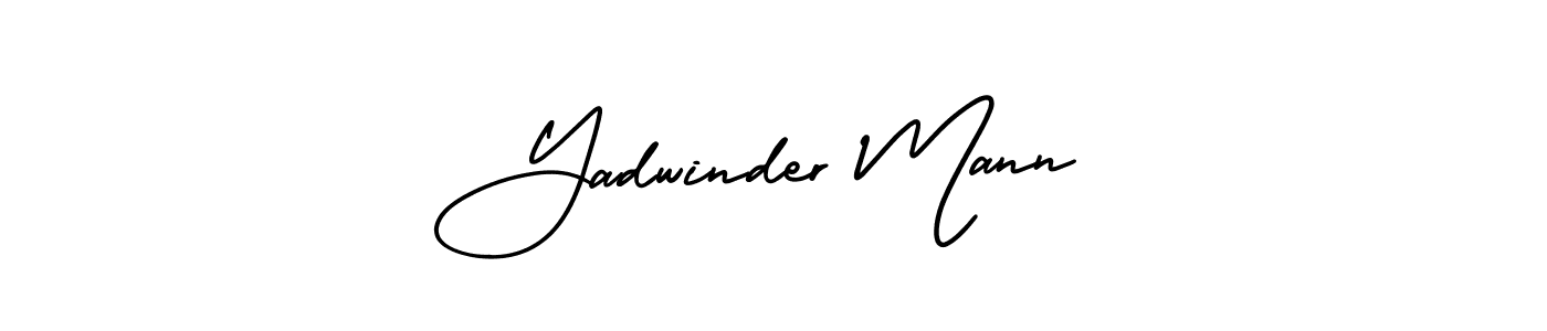 The best way (AmerikaSignatureDemo-Regular) to make a short signature is to pick only two or three words in your name. The name Yadwinder Mann include a total of six letters. For converting this name. Yadwinder Mann signature style 3 images and pictures png