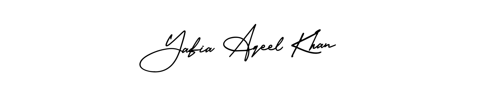 How to make Yafia Aqeel Khan name signature. Use AmerikaSignatureDemo-Regular style for creating short signs online. This is the latest handwritten sign. Yafia Aqeel Khan signature style 3 images and pictures png