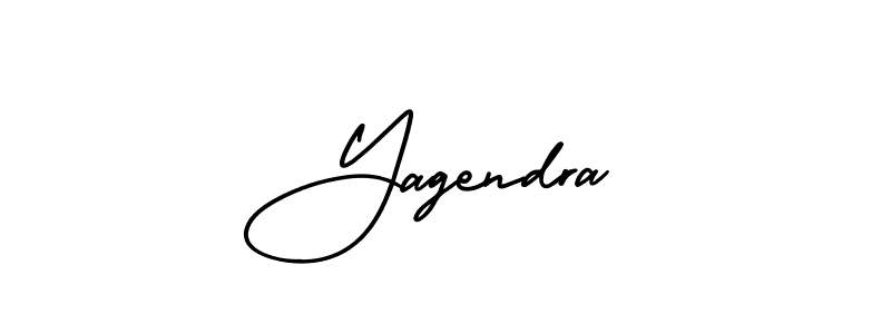 You should practise on your own different ways (AmerikaSignatureDemo-Regular) to write your name (Yagendra) in signature. don't let someone else do it for you. Yagendra signature style 3 images and pictures png