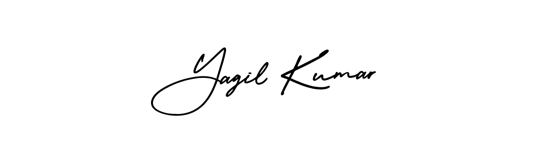 This is the best signature style for the Yagil Kumar name. Also you like these signature font (AmerikaSignatureDemo-Regular). Mix name signature. Yagil Kumar signature style 3 images and pictures png