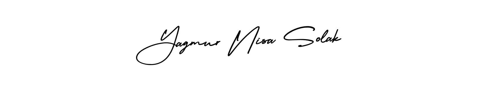 You should practise on your own different ways (AmerikaSignatureDemo-Regular) to write your name (Yagmur Nisa Solak) in signature. don't let someone else do it for you. Yagmur Nisa Solak signature style 3 images and pictures png